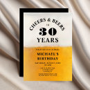 Search for cheers and beers 30th birthday invitations Modern