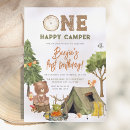 Search for camping 1st birthday invitations Bear