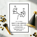 Search for humorous 50th birthday invitations Black and white
