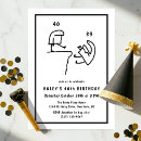 Search for humorous 40th birthday invitations Black and white