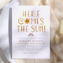 Search for here comes the sun baby shower invitations Watercolor