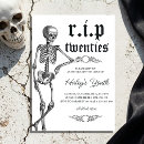 Search for skeleton birthday invitations Black and white