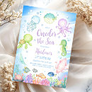 Search for under the sea 1st birthday invitations Kids birthday party