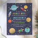 Search for blast off birthday invitations Space birthday party