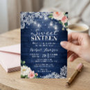 Search for navy blue sweet 16 invitations Flowers
