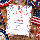 Search for red white blue birthday invitations Patriotic
