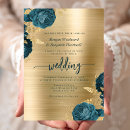 Search for teal gold wedding invitations Elegant
