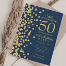 Search for blue 50th birthday invitations Gold