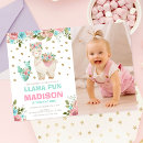 Search for llama 1st birthday invitations Watercolor