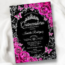 Search for fuchsia pink and silver invitations For her