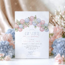 Search for floral gender reveal invitations Greenery