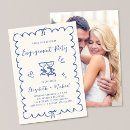 Search for blue engagement party invitations Retro