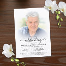 Search for memorial for celebration of life invitations Black and white