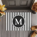 Search for black and white stripes doormats Monogrammed