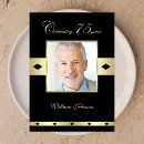 Search for mens 75th birthday invitations Black and gold