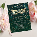 Search for green masquerade mask invitations Elegant