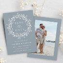 Search for dusty blue wedding save the dates Minimal