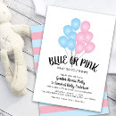 Search for pink blue balloon gender reveal invitations What do you think
