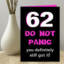 Search for funny 62nd birthday cards Over the hill