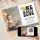 Search for one happy dude 1st birthday invitations Smile