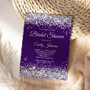 Search for purple and silver bridal shower invitations glitter