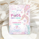 Search for mermaid pool party invitations Girly underwater ocean seaside