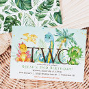 Search for dinosaur 2nd birthday invitations Boy second birthday