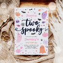 Search for two spooky birthday invitations Cute ghost party