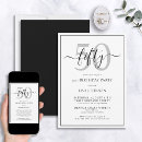 Search for black and white 50th birthday invitations Simple