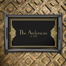 Search for art deco serving trays Black and gold