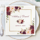 Search for burgundy wedding napkins Roses