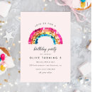 Search for rainbow party invitations Glitter