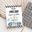 Search for cars 1st birthday invitations Fast one