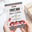 Search for race car 1st birthday invitations Racing party