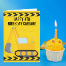 Search for construction birthday cards Backhoe