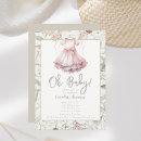 Search for pink dress baby shower invitations Whimsical