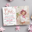 Search for rose gold 1st birthday invitations Little miss onederful