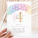 Search for 4th fourth girl birthday invitations For her