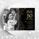 Search for gold and black 50th anniversary invitations Floral