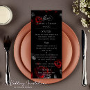 Search for red and black menus Rehearsal dinner