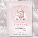 Search for polar bear birthday invitations Pink
