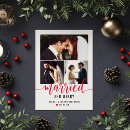 Search for red holiday wedding announcement cards couple