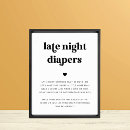Search for baby shower diaper thoughts sign posters Black and white