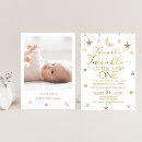 Search for twinkle twinkle little star birthday invitations Pink and gold
