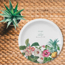 Search for tropical paper plates Watercolor tropical flowers