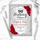 Search for red and silver birthday invitations For her