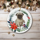 Search for pug ornaments puppy