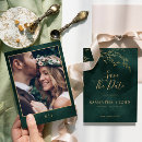 Search for emerald green save the dates Gold