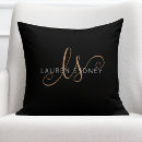 Search for black gold pillows Monogrammed