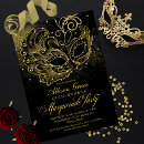 Search for masquerade invitations black gold masquerade party
